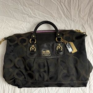 Coach Black and Brown Signature Satchel